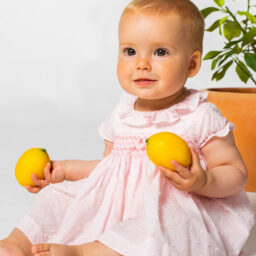 Vestido Bordado a Mano Rosa