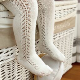 Leotardos algodón cálido con calado lateral