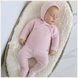 CONJUNTO PRIMERA PUESTA 3P ROSA TIZA/BLANCO