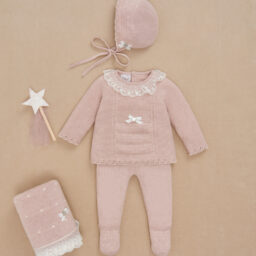 Set Manta + Conjunto 3Piezas "Hadas" Rosa Palo -Paz Rodríguez