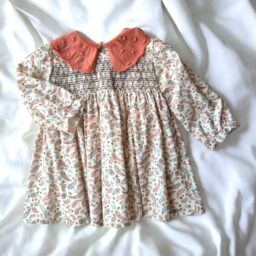 Vestido Cuello Volante Coral Estampado