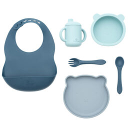 VAJILLA 7 PIEZAS SILICONA BLUE