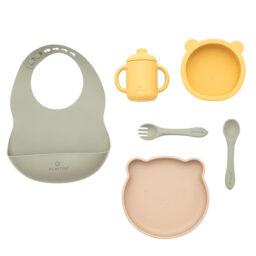 VAJILLA 7 PIEZAS SILICONA GREEN