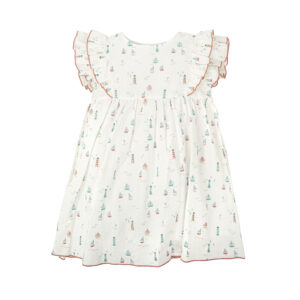 VESTIDO M/VOLANTES SIN CUELLO CLARIDAD