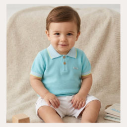 CONJUNTO POLO DE PUNTO CON CUELLO CAMISERO SAINT TROPEZ+PANTALON CORTO