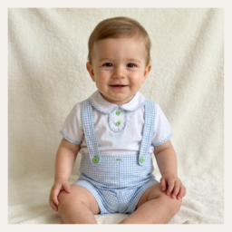 CONJUNTO VICHY AZUL CON TIRANTES