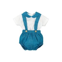 CONJUNTO RANITA TIRANTES NIÑO C/BEBE ABRAZO