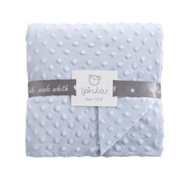 MANTA DOBLE CARA DOTS AZUL 80X110