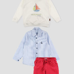 CONJUNTO CAMISA RAYAS OXFORD