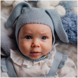 GORRO CONEJITO AZUL 1 A 6 MESES