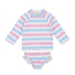 CONJUNTO CAMISETA + CULETIN VOLANTE TIE DYE - ROSA Y AZUL