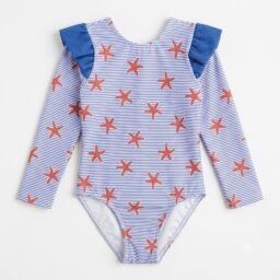 BAÑADOR MANGA LARGA ESTRELLAS ROJAS