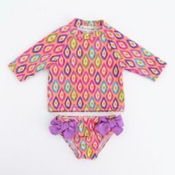 CONJUNTO CAMISETA Y CULETIN ROMBOS NARANJA