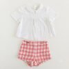 CONJUNTO CAMISA CENEFA ROMBOS+BERMUDA CUADROS VICHY CORAL - Thumbnail Image 2