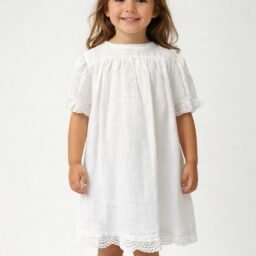 VESTIDO DE CEREMONIA LINO BLANCO