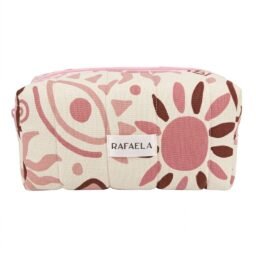 COSMETIQUERA ESTAMPADA FLORES ROSADAS L