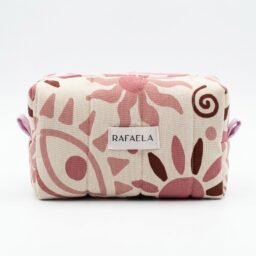 COSMETIQUERA ESTAMPADA FLORES ROSADAS M