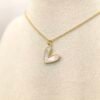 CADENA DIJE CORAZON BORDE DORADO Y NACAR - Thumbnail Image 2