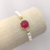 PULSERA PERLAS DIJE ROJO - Thumbnail Image 2